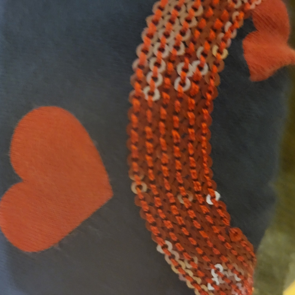 GAP Kids Navy Blue Top With Heart Shape Embellishment SZ L